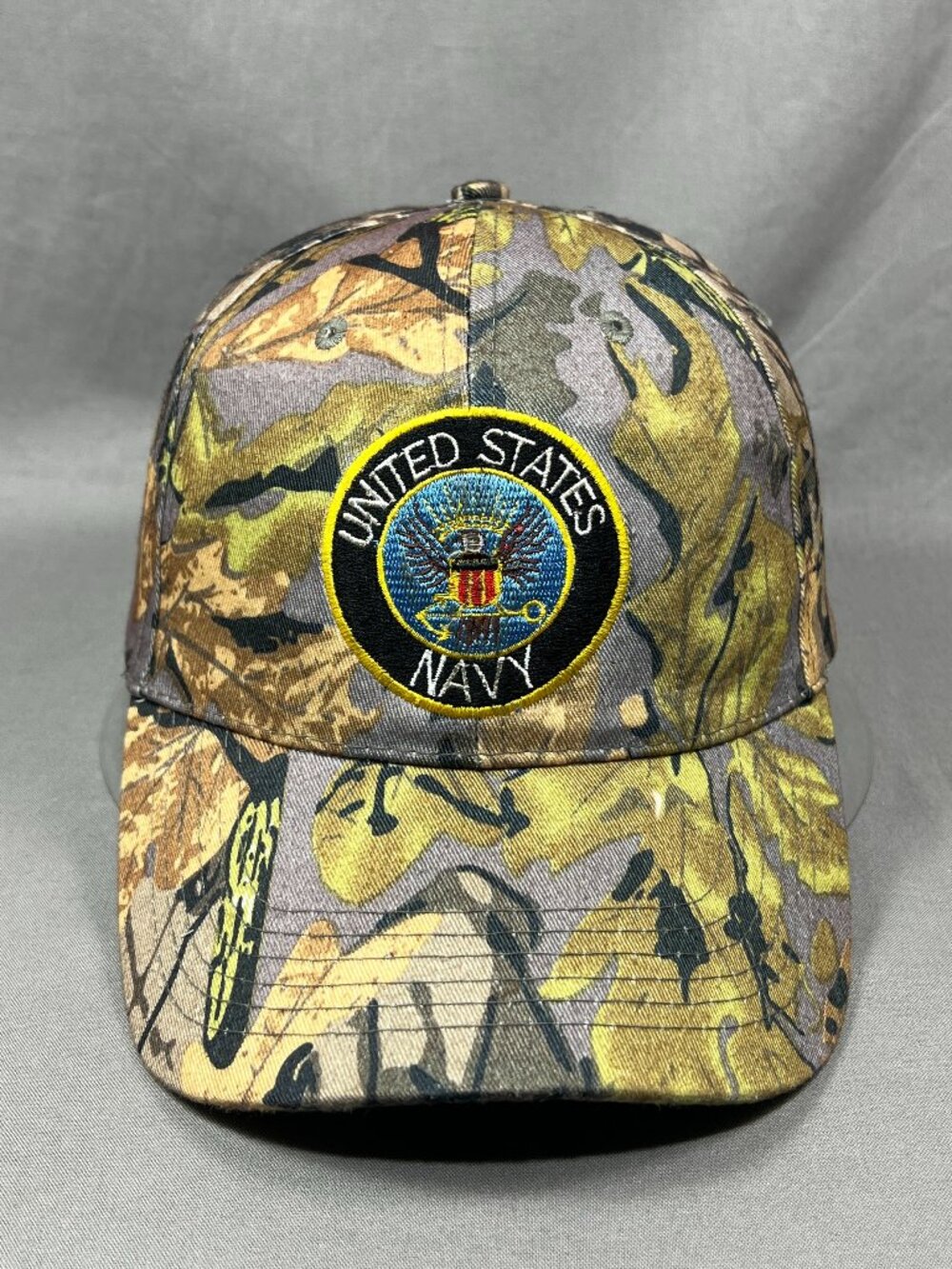 US Navy USN Strapback Hat Fishing Hunting Camouflage United States Military Cap